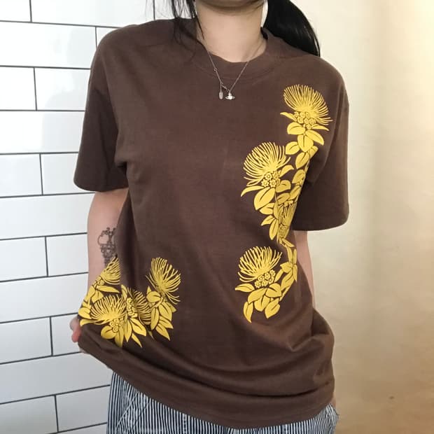 빈티지 피자 그래픽 티셔츠