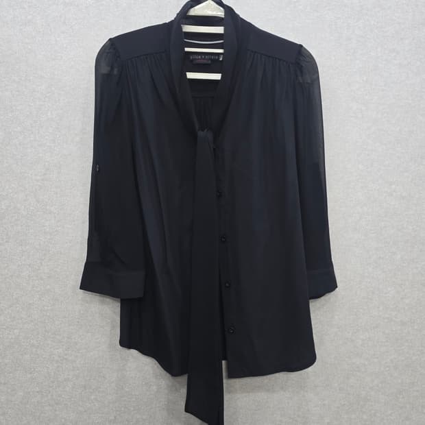 실크 블랙 스카프 블라우스/앨리스 앤 올리비아 ALICE & OLIVIA