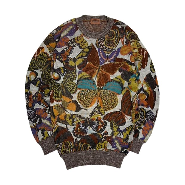 미쏘니 멀티컬러 나비 패턴 니트