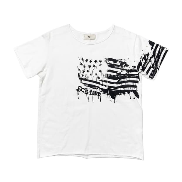 스키즘 인듀싱 GRAFFITI CROPPED T SHIRT WHITE