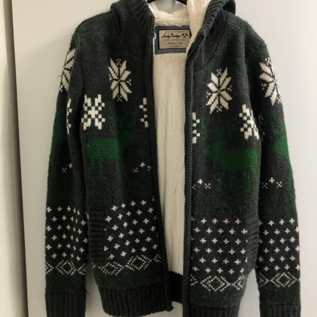 ADEN 토끼털 니트 후드 집업