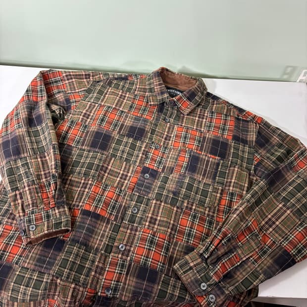 L 프리즘웍스 마드라스 체크 패치워크 셔츠