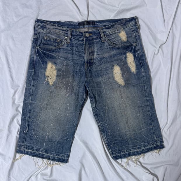 Midas 워싱 가공 디스트로이드 데님 쇼츠 y2k vkei 토네이도마트