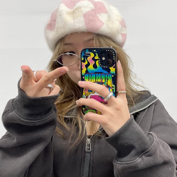 앙고라 러블리 아가일 베레모