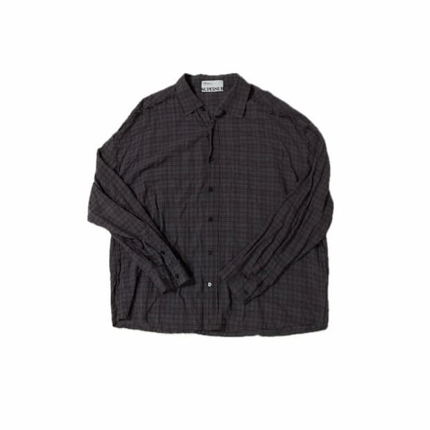 슈퍼서브 컷 오프 그런지 체크 셔츠 애쉬 퍼플 