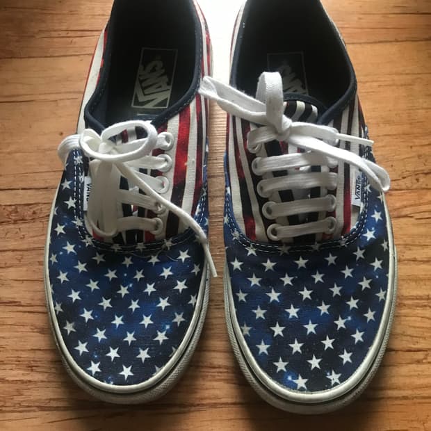 반스 성조기 패턴 빈티지 슬립온 250
