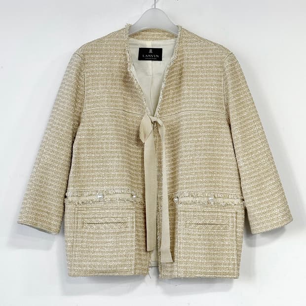 랑방컬렉션 진주 포인트 트위드 자켓