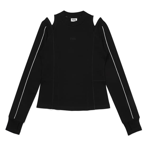 [FIFA 1904] 우먼스 슬림핏 하이넥 절개티셔츠 블랙