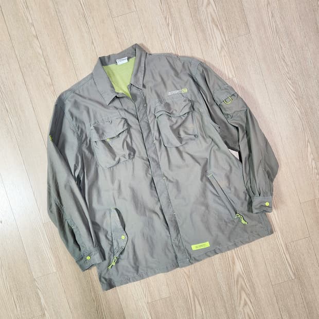 AINGSPUN 카키 그레이 사파리 재킷