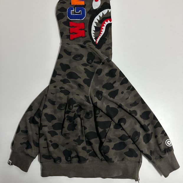 베이프 샤크 후드집업 흑카모 XL