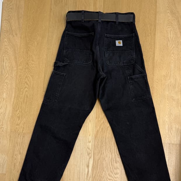 칼하트 싱글니 팬츠 스미스 블랙 스톤워시드 32사이즈