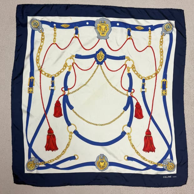 [정품/빈티지] 셀린느(CELINE) 벨트 타슬 실크 대형 스카프