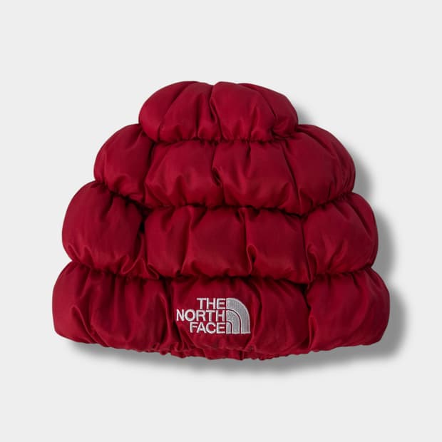 노스페이스 구스다운 패디드 퀼팅 비니