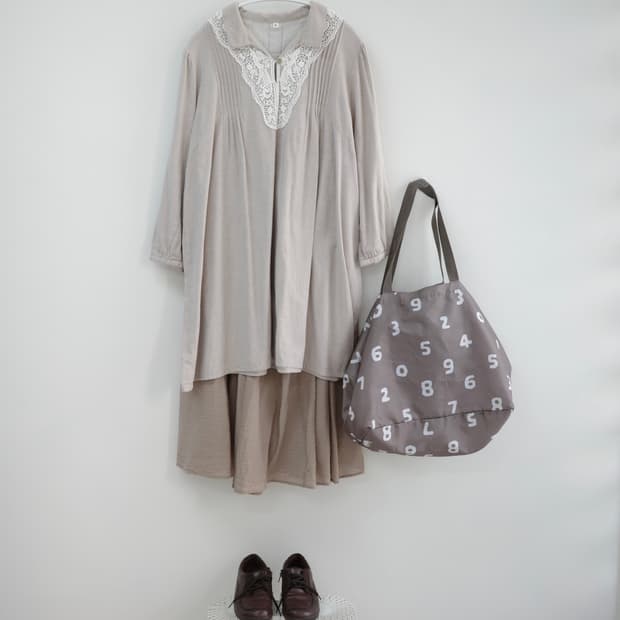 Lace mory beige one-piece