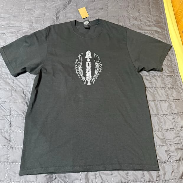 stussy,스투시 웨스 윙스 티셔츠 피그먼트 다이드 블랙 M 팝니다