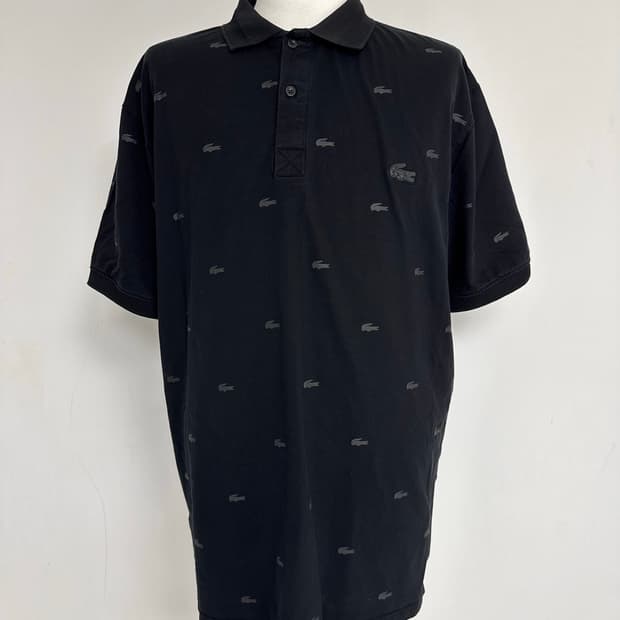 라코스테 카모 패턴 폴로 반팔 티셔츠 블랙 3XL