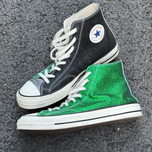 jw앤더슨 x 컨버스 글리터 하이탑 (green/black)