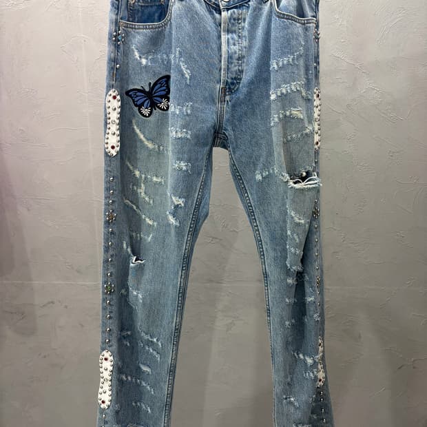 Crawling Death 버터플라이 스터드 데님