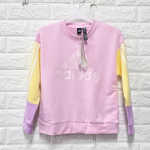 아디다스 키즈 컬러블록 맨투맨 130 새상품