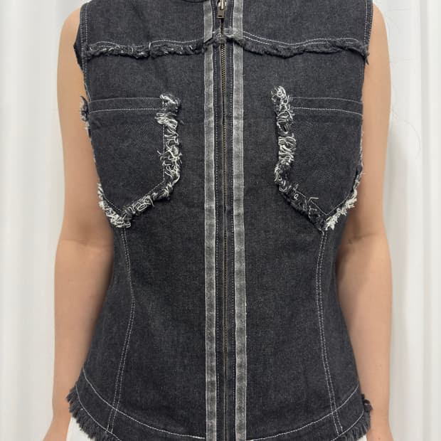 denim vest zipup