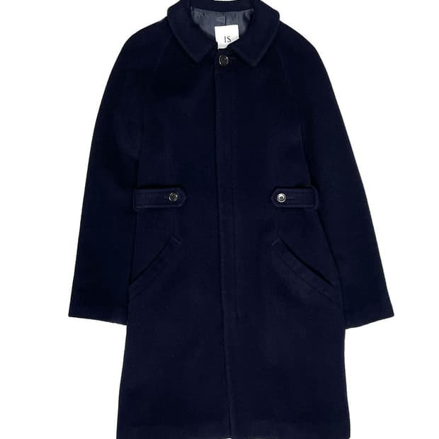 Sunao Kuwahara 네이비 울 코트 