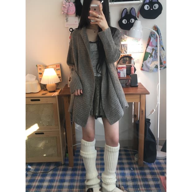 vintage soft texture cardigan cocoa