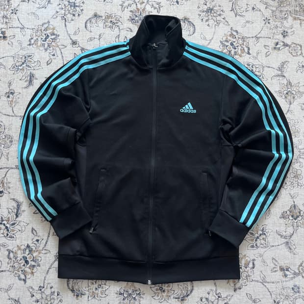 아디다스 하늘색 삼선 트랙탑 져지