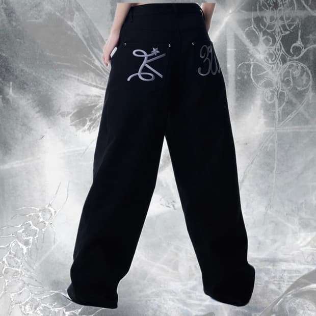 Basic iloveu wide pants (black)