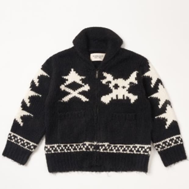 플리즈프로젝트 VINTAGE COWICHAN CARDIGAN BLACK