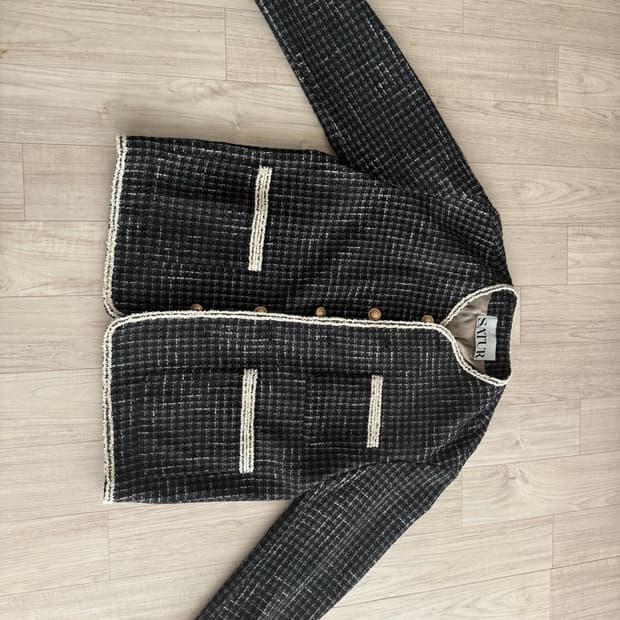 세터 몰턴 투톤 트위드 자켓 클래식 블랙 L