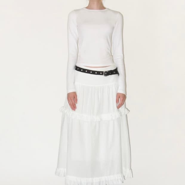 썬번프로젝트 프릴 맥시 스커트 frill maxi skirt