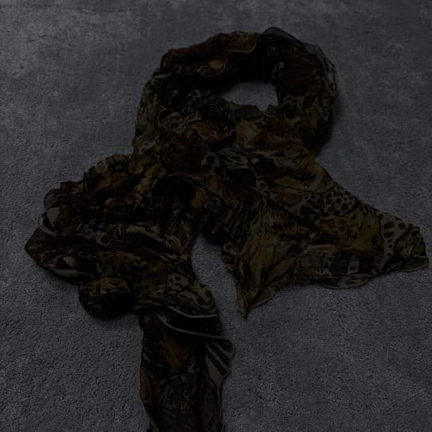 Vintage V-kei,punk leopard scarf