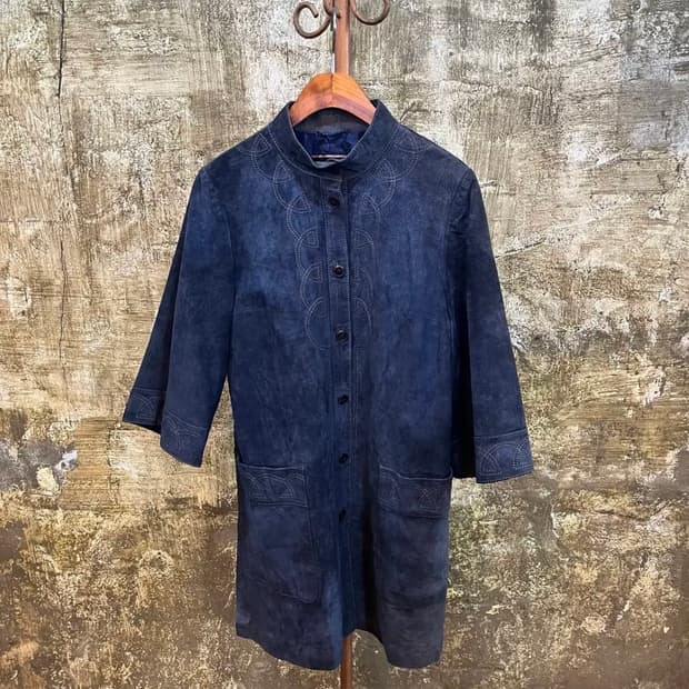 빈티지 돈피 가죽 코트