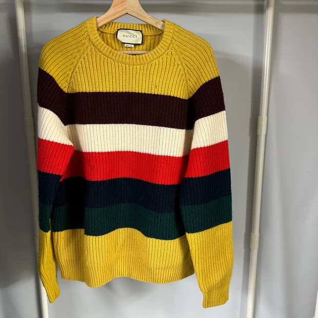구찌 2017 스트라이프 멀티컬러 블라인드포러브 니트