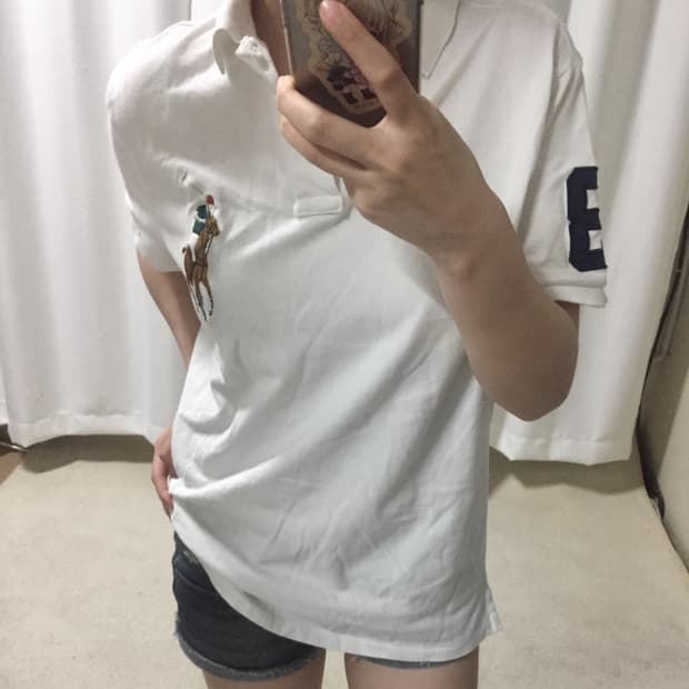 폴로 랄프로렌 화이트 멀티포니 빅포니 치프키프 카라 반팔 티