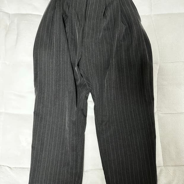 노운 wide taperd pants (stripe charcoal)