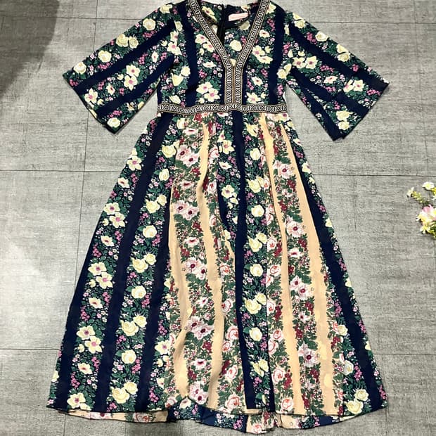 일본빈티지 Tnenddness 오리엔탈보헤미안 바캉스원피스