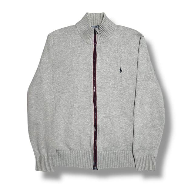 Polo Ralph Lauren 코튼 그레이 니트 집업
