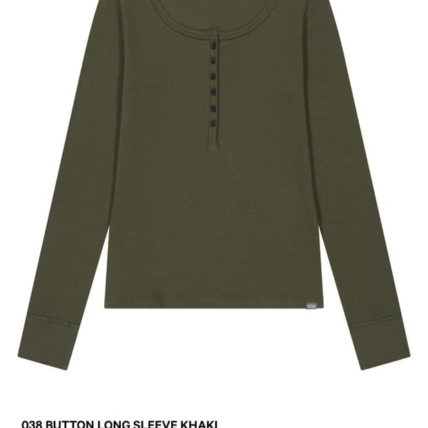 038 BUTTON LONG SLEEVE KHAKI