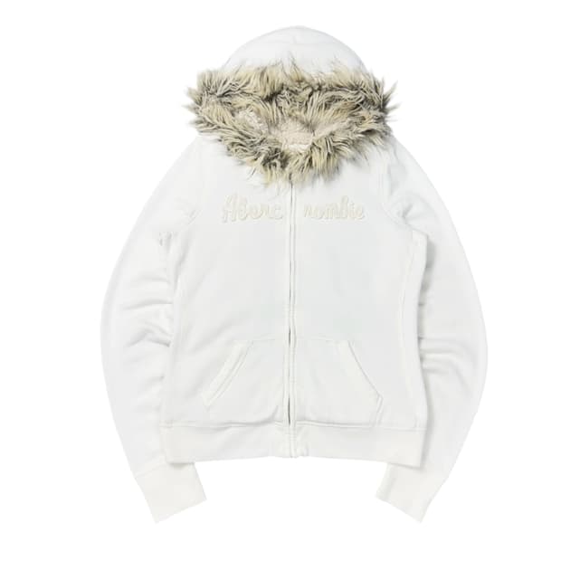 (M) 아베크롬비 울프 죠 후드집업 화이트