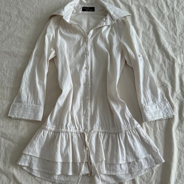 세실맥비 라이트 베이지 러블리 긱시크 셔츠 원피스