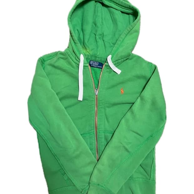 폴로 랄프로렌 그린 & 오렌지 포니 후드 집업