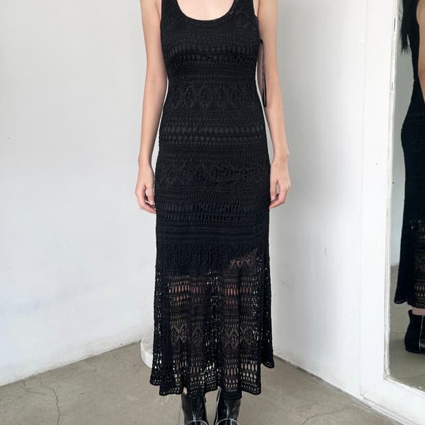 랄프로렌 레이스 니트 롱 드레스