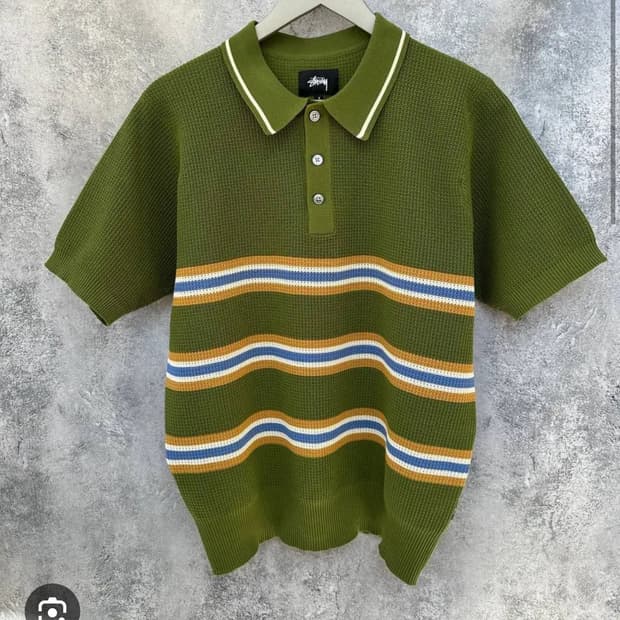 스투시 몬테고 니트 폴로 그린 L