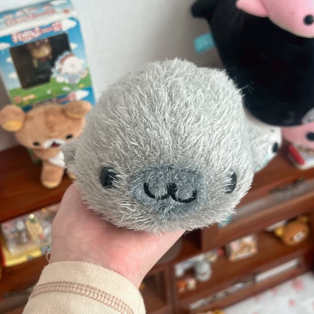 복슬 회색 마메고마 인형