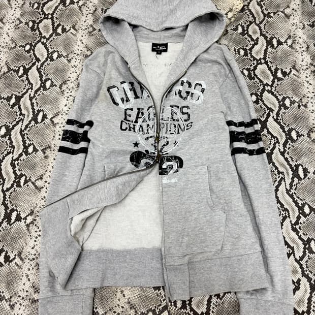 “Jackrose” Y2K Print 2-Way Hooded Zip Up