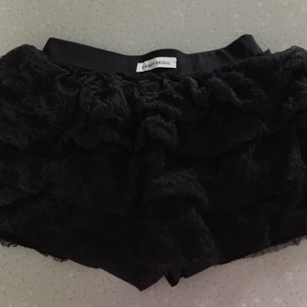 레이스 프릴 스커트 팬츠 