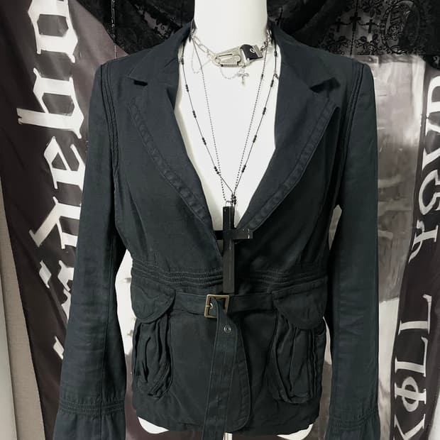 Rare* 츠모리치사토 벨티드 린넨 자켓 gomme 꼼데st 핀터레스트