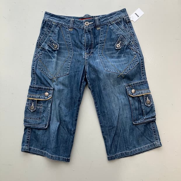 Intercrew jeans 멀티포켓 데님 카고 쇼츠