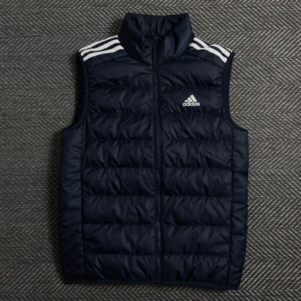 아디다스 에센셜 경량 다운 패딩 베스트 네이비o 4677